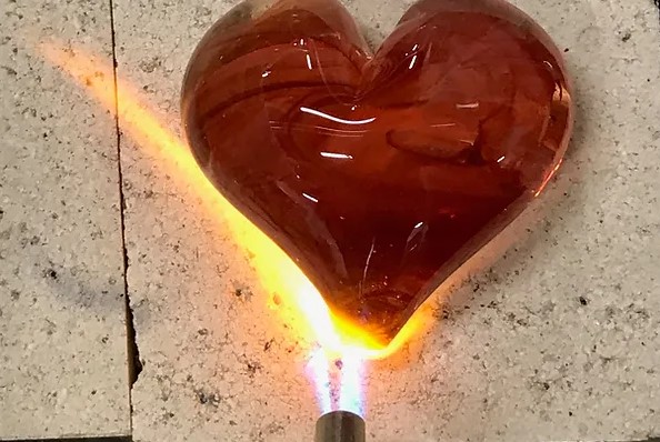 Fire & Light Glass Heart hotsell Paperweight